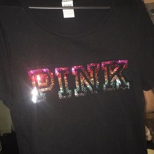 black pink sequins shirt